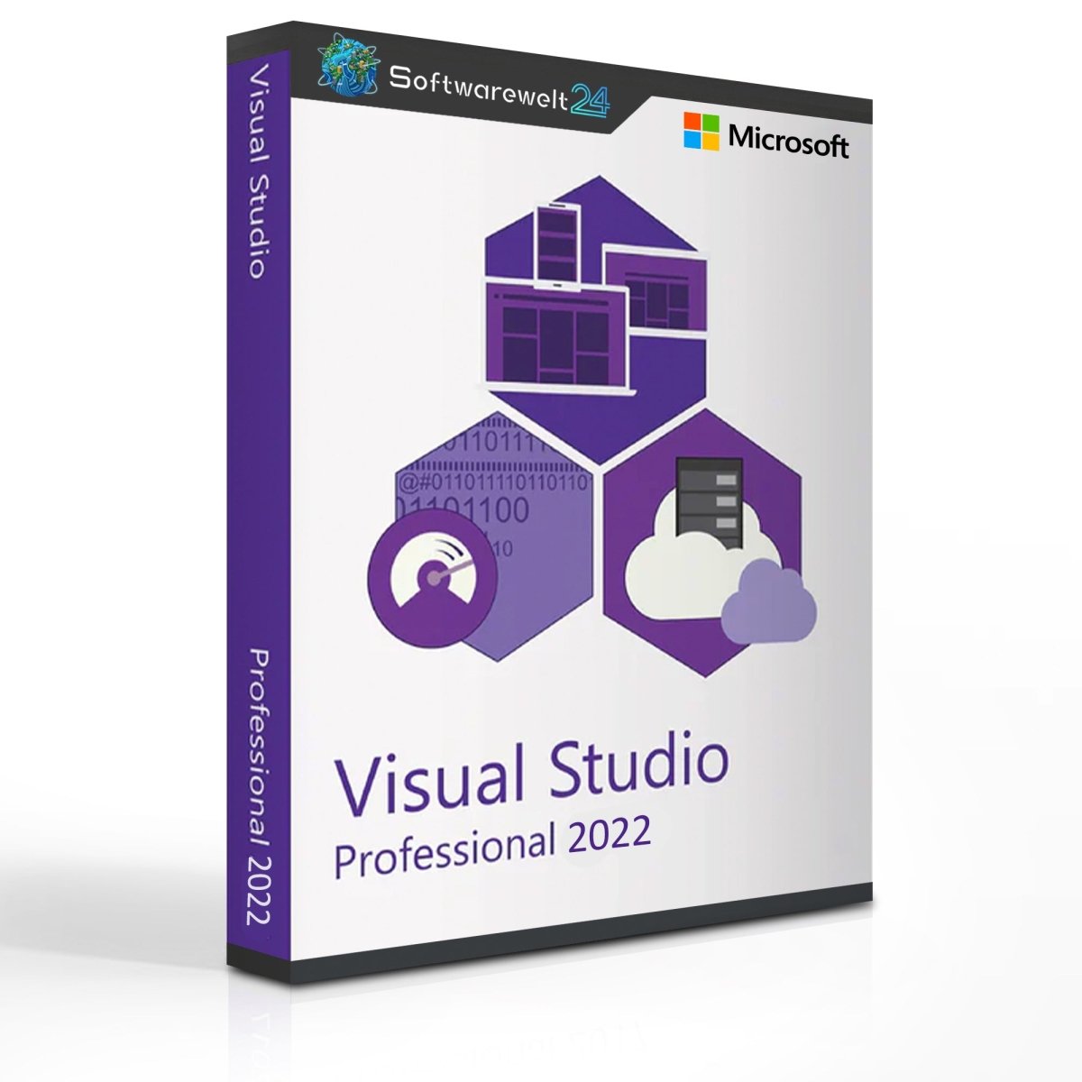 Microsoft Visual Studio 2022 Professional software box with logo on a white background.