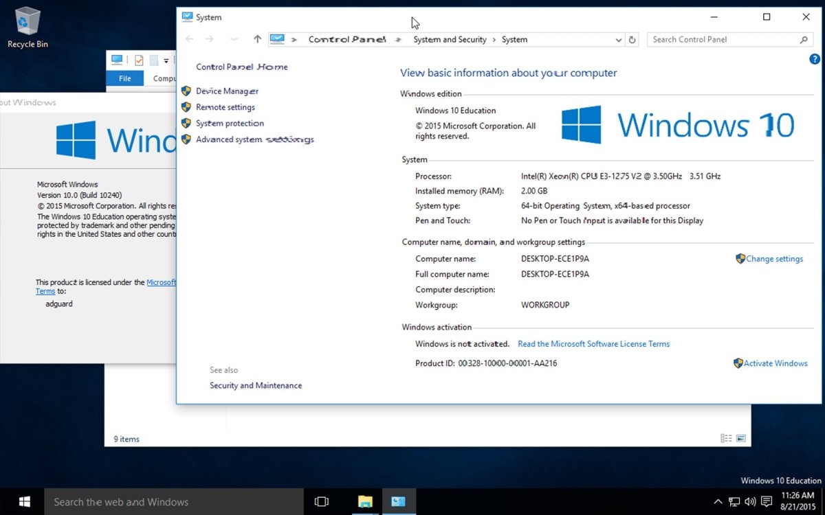 Microsoft Windows 10 Education software box with sleek design and logo, showcasing educational features for students.