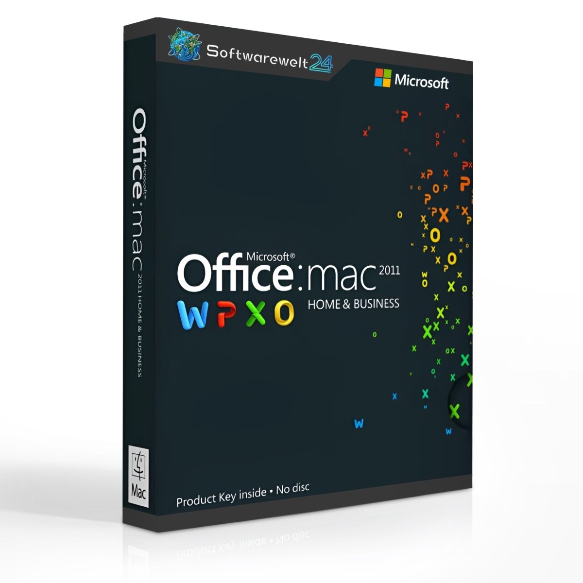 Microsoft Office 2011 Home & Business software box for Mac, featuring a clean design and easy-to-read text.