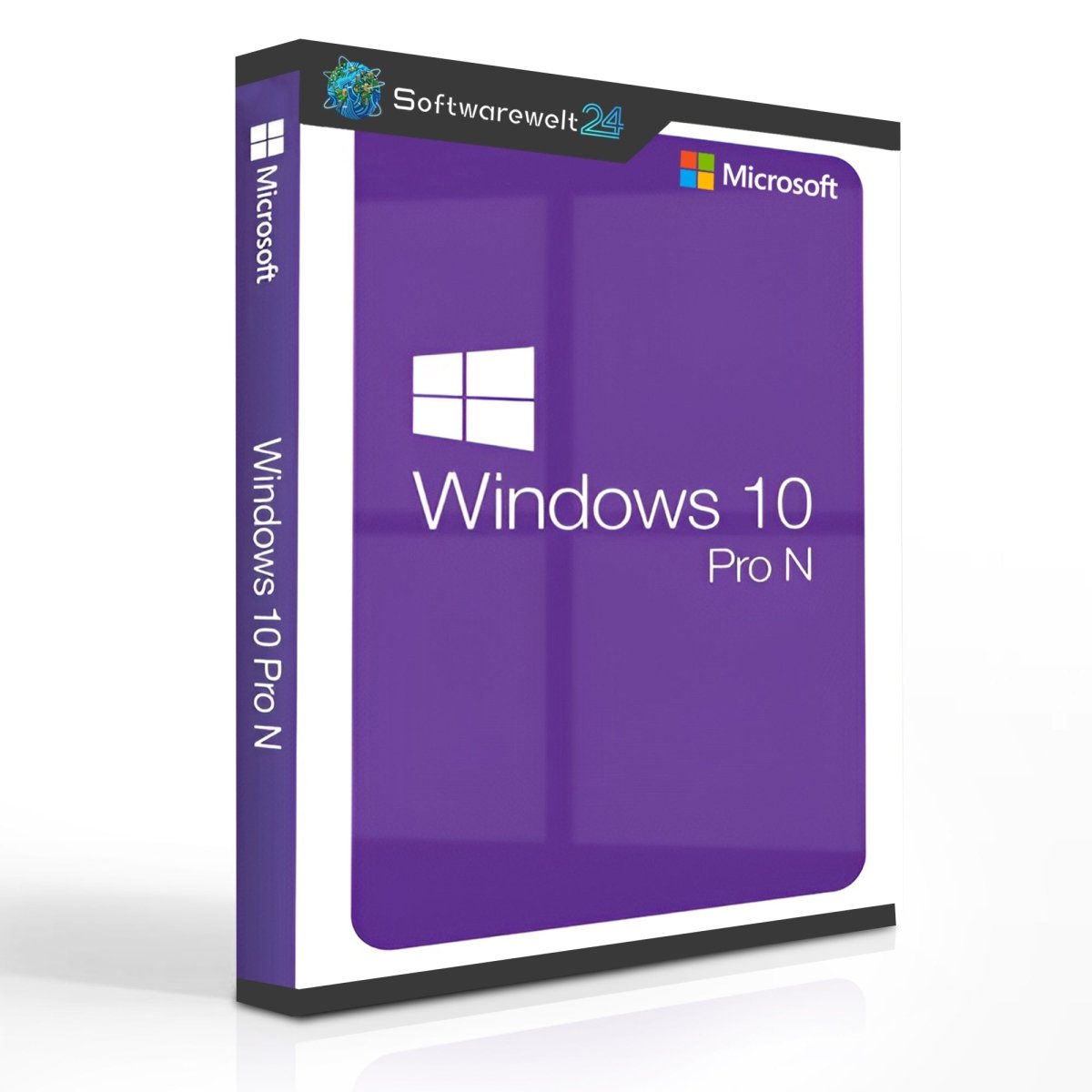 Microsoft Windows 10 Pro N software box featuring 32/64-bit version with Käuferschutz label on the front.