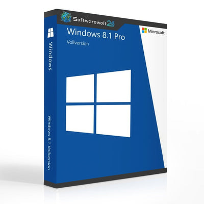 Microsoft Windows 8.1 Professional software box with logo and system requirements displayed on the front.