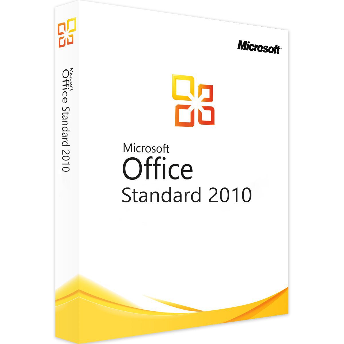 Microsoft Office 2010 Standard software box for Windows, compatible with 32/64-bit systems, digital download version.