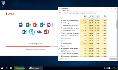 Microsoft Office 2016 Standard software package with user interface displayed on a computer screen.
