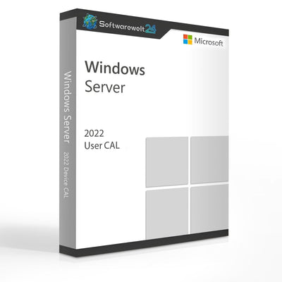Windows Server 2022 User CAL software license graphic with a modern design and clear branding from Softwarewelt24.