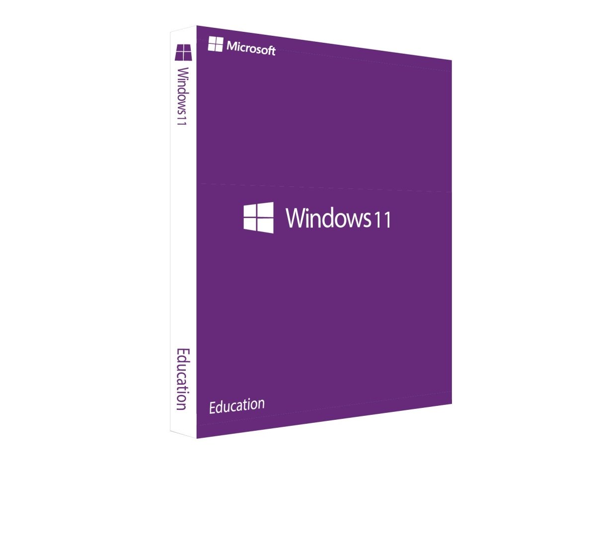 Windows 11 Education software box by Softwarewelt24 with a sleek design and educational features prominently displayed.