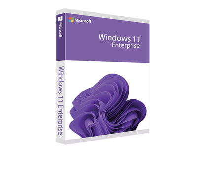 Windows 11 Enterprise software box featuring sleek design and branding from Softwarewelt24.